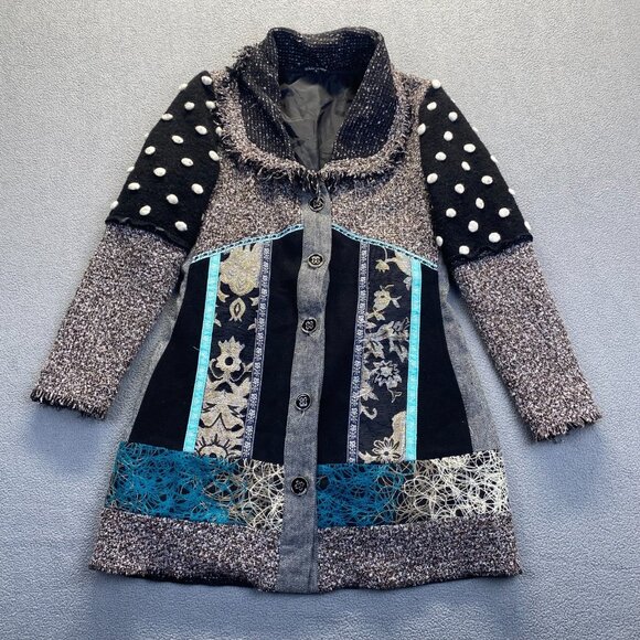 Dor Dor Couture Art-To-Wear Women's Size Small  Button Up Lined Coat - Picture 11 of 13